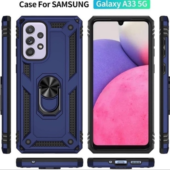 Samsung A33 5G Case Defends the Galaxy with HD Screen Protector‎ & Ring Blue - Picture 6 of 11